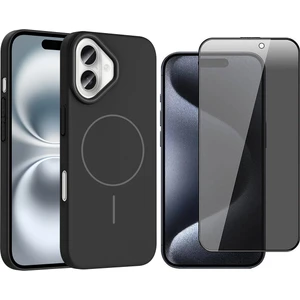 iPhone 16 Plus Kılıf M-safe Şarj Özellikli Zore Ruby Sert Kapak + Hayalet Ekran Koruyucu