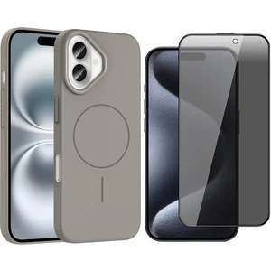 iPhone 16 Kılıf M-safe Şarj Özellikli Zore Ruby Sert Kapak + Hayalet Ekran Koruyucu