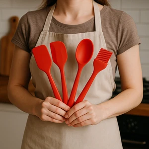 4lü Silikon Kaşık Spatula Seti Large Boy Yanmaz Yapışmaz