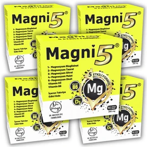 Dr. Müye Magnezyum 5 Etkili Form 450 Kapsül B6 D3 Vit Magni5 Bisglisinat Taurat Sitrat Malat 5'li Aile Seti
