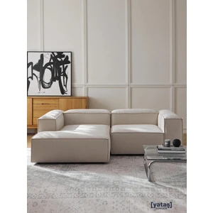 Most Mollis Plus Sol Köşe 2 Modül Köşe 02 Kırık Beyaz Keten Kumaş Yataş Sünger(Evinize Teslim)