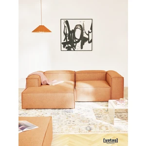 Most Mollis Plus Sol Köşe 2 Modül Köşe Kiremit Keten Kumaş Yataş Sünger(Evinize Teslim)