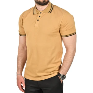 Slim Fit Pamuklu Kumaş Polo Yaka Tişört Nefes Alan Dar Kesim Kıvrılmaz Yaka Tişört 2503021