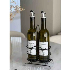 Demir Stantlı 2 Li 750 ml Amber Ayçiçek Yağı Zeytinyağı Sisesi