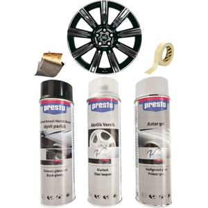 Parlak Siyah Sprey Jant Boyama Seti+Vernik+Astar 500 Ml.