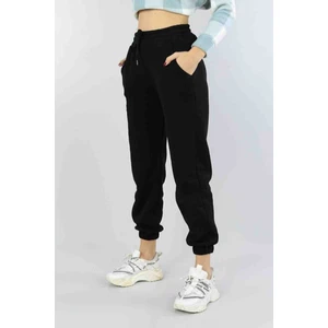Rahat Kesim Günlük Giyim Için Ideal Paça Lastikli Unisex Siyah Eşorfman Altı
