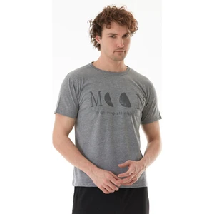 Moon Yazı ve Ay Baskılı Bisiklet Yaka Tişört