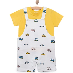 Hellobaby Basic Erkek Araba Desenli Şort Salopet-Tshirt Erkek Bebek