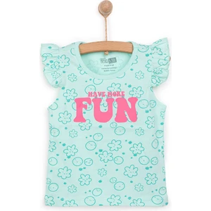 Hellobaby Basic Kız Çiçek ve Gülen Yüz Desenli Atlet T-Shirt Kız Bebek