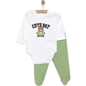 Hellobaby Ayı Baskılı Yenidoğan Erkek Body-Patikli Alt Erkek Bebek
