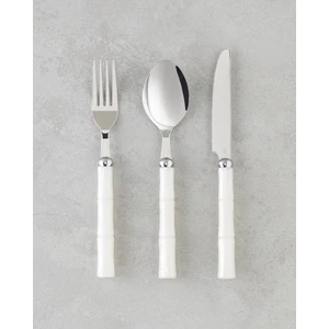 Maria Paslanmaz Çelik Çatal Kaşık Bıçak Takımı 18 Parça 6 Kişilik Krem