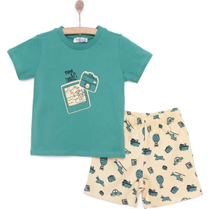 Hellobaby Basic Erkek Seyahat Baskılı Şortlu Takım Erkek Bebek