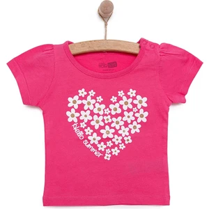 Hellobaby Basic Kız Kalp Papatya Baskılı T-Shirt Kız Bebek