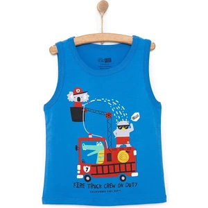 Hellobaby Basic Erkek Hayvan Itfaiye Baskılı Atlet Tshirt Erkek Bebek