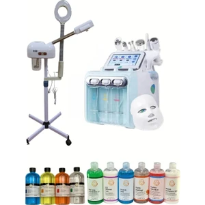 Hydrafacial 7in1 + Vapozon Buhar + Büyüteçli Loop Lamba - Amerikan Cilt Bakım Seti