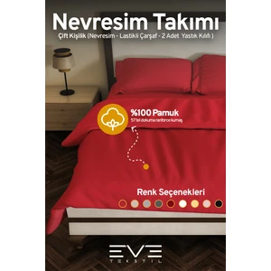 Ranforce Çarşaflı Yastık Ve Yorgan Kılıflı Çift Kişilik Nevresim Takımı 200x220 Cm
