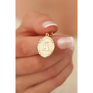 Bayar Gold 14 Ayar Altın A Harfli Retro Kolye Ucu