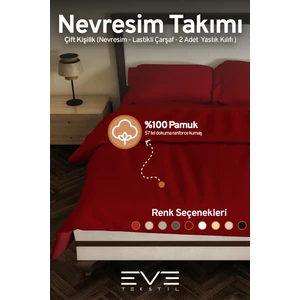 Ranforce Çarşaflı Yastık Ve Yorgan Kılıflı Çift Kişilik Nevresim Takımı 200x220 Cm
