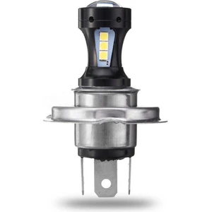 H4 Motosiklet 3030 LED Hi-Lo Işın Far Başkanı Işık Lambası Ampul 6500K 12-24V (Yurt Dışından)