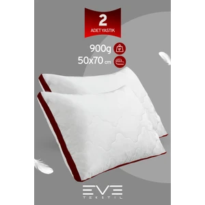 2 Adet Klimax Bordo Serisi Kılıflı Fermuarlı Klimali Antialerjik Silikon Nano Elyaf Yastık 50x70cm