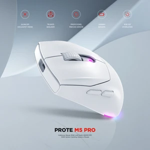 Prote M5 Pro Kablosuz Beyaz Rgb Ledli Şarjlı 26000 Dpı 3395 Sensor Gaming Oyuncu Mouse