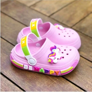 Kız Çocuk  Unicorn Figürlü Kaydırmaz Taban Terlik Sandalet