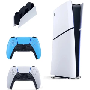 Playstation 5 Slim Digital Ithalatçı  + 2. Mavi  Dualsense + Şarj Istasyonu