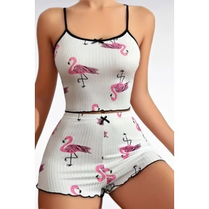 Siyah Şerit Detaylı Iki Parça Kadın Penye Gecelik, Kadın  Pamuklu Gecelik