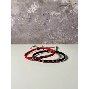 Varisit, Lav, Hematit 2'li Bileklik - Çift Bileklik - Tasarım Makrome Bileklik 4mm Ayarlanabilir