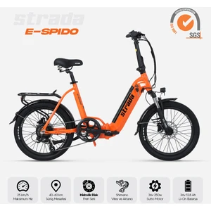 E-Spido Hidrolik Disk 20 Jant Katlanabilir Elektrikli Bisiklet