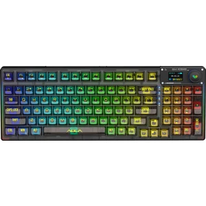F98 Pro OLED Ekranlı Makrolu Kablosuz Rgb Hot-Swap Gasket Pre-Lubed Switch Mekanik Klavye