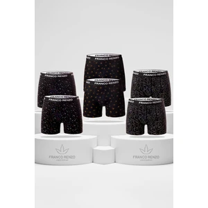 Erkek 6'lı Lüx Kutulu Pamuklu ve Likralı Desenli Boxer