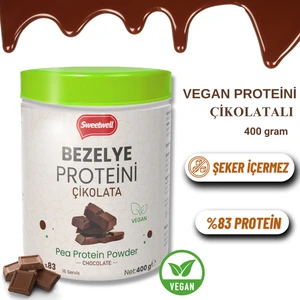 Çikolata Aromalı Vegan Bezelye Proteini Tozu 400 gr - %83 Protein Içerir Pae Protein Powder Chocolate