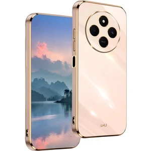 M.tk moveteck Xiaomi Redmi 14C Kılıf Kamera Korumalı Parlak Gold Altın Işlemeli Kenarlı Yumuşak Silikon Kapak