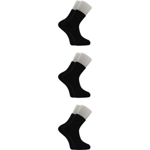 Unisex Siyah Yarım Konç Tenis Çorap Kolej 3'lü Paket