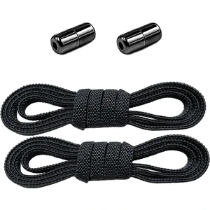 Ayarlanabilir 1 Çift Siyah Vidalı Kapsül Uçlu 6 Mm Lastik Pratik Bağcık
