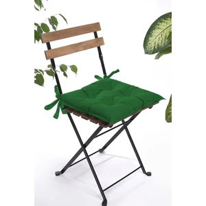 Düz Dekoratif Pofidik Sandalye Minderi Bağcıklı 40 x 40 (Yeşil)