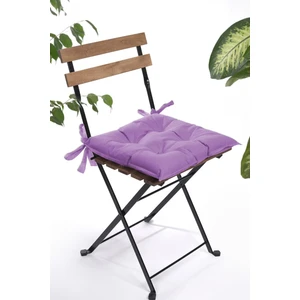 Düz Dekoratif Pofidik Sandalye Minderi Bağcıklı 40 x 40 (Lila)