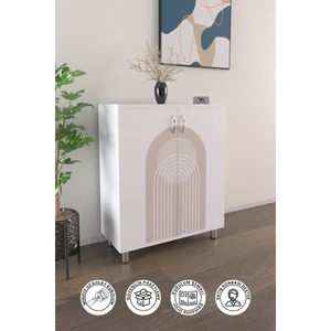 Hediyeler Kapında Design 4 Raflı Ayakkabılık Antre Hol Çok Amaçlı Ayakkabı Dolabı Beyaz
