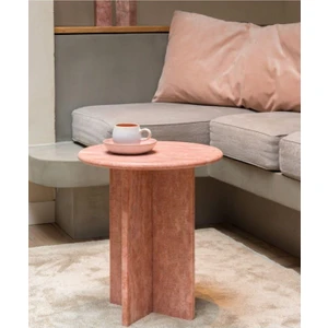 Pembe Traverten Yan Sehpa