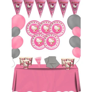 Hello Kitty Doğum Günü Parti Malzemeleri Süsleri Seti