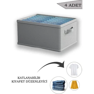 4 Adet Dolap Içi Kıyafet Saklama Organizeri 45X25X20CM