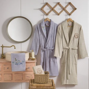 Muse Bambu 4'lü Aile Bornoz Seti Lavanta