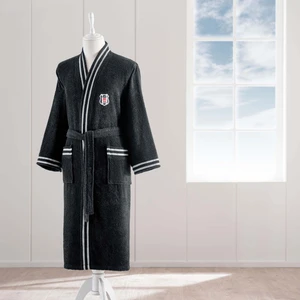 Lisanslı Beşiktaş Siyah Beyaz Pamuk S Yetişkin Bornoz Siyah