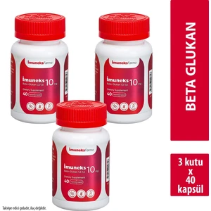 Imuneks Farma Imuneks 10 Mg Beta Glukan (1,3/1,6) Içeren Takviye Edici Gıda 40 Kapsül X 3 Adet