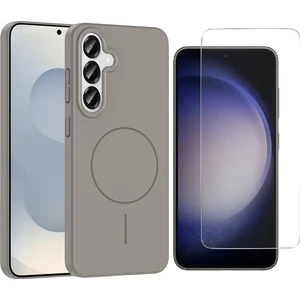 Samsung Galaxy S25 Plus Kılıf M-safe Şarj Özellikli Zore Ruby Sert Kapak + Nano Ekran Koruyucu