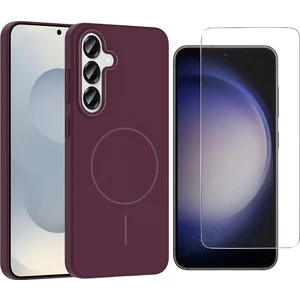 Samsung Galaxy S25 Plus Kılıf M-safe Şarj Özellikli Zore Ruby Sert Kapak + Nano Ekran Koruyucu
