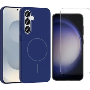 Samsung Galaxy S25 Kılıf M-safe Şarj Özellikli Zore Ruby Sert Kapak + Nano Ekran Koruyucu