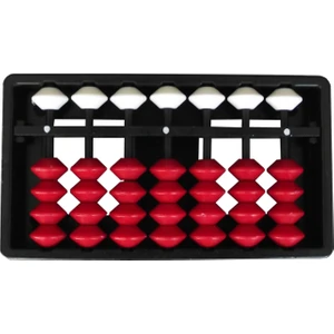 Fingermatik 7 Basamaklı Soroban Öğrenci Mental Aritmetik Abaküsü - Kırmızı - Beyaz