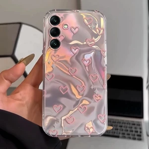 Samsung Galaxy A35 5g Uyumlu Kılıf Zebana Pink Heart Silikon Kılıf Pembe